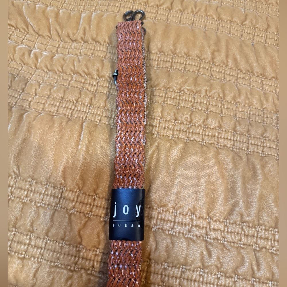 Joy Susan Brown Woven purse strap